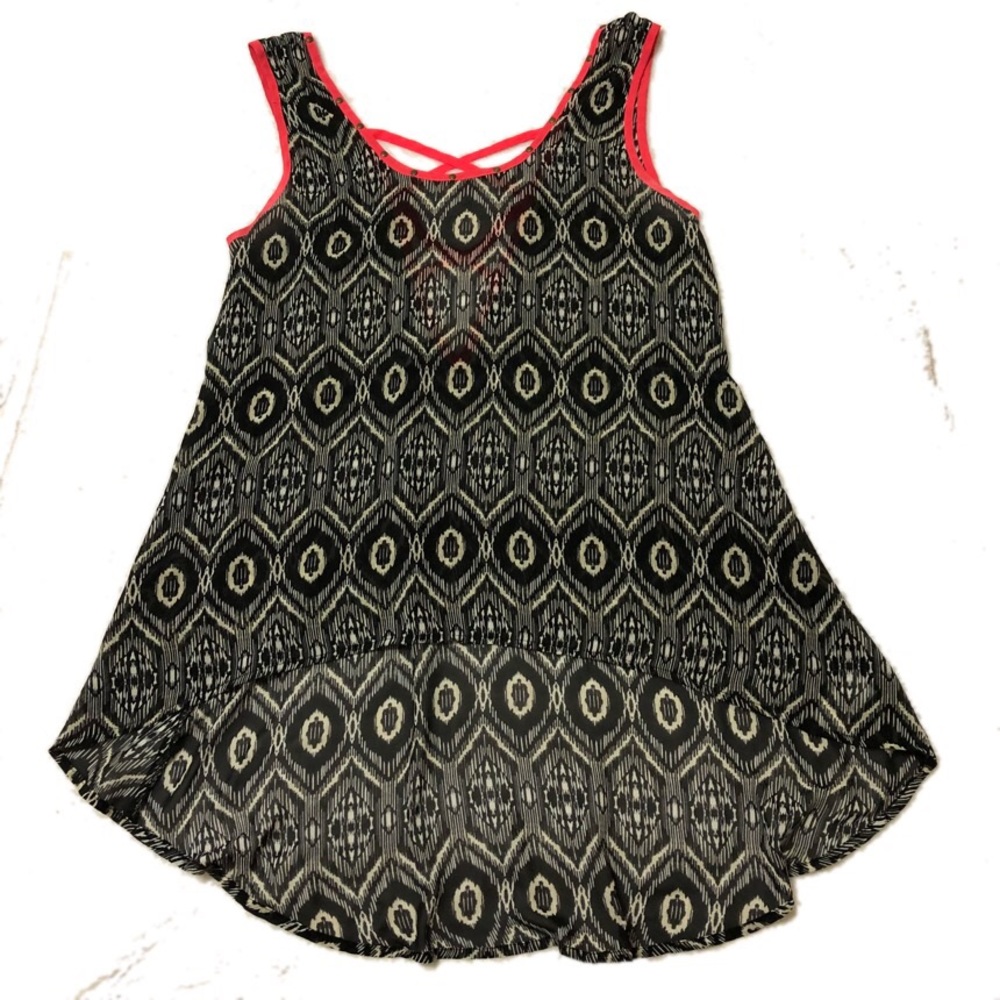 M Statement Black, White & Pink Tribal Tank Top